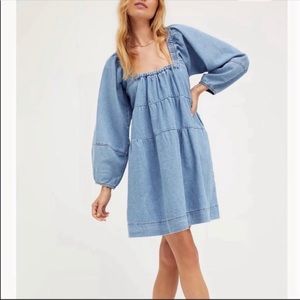 FREE PEOPLE | Lou Jean Babydoll Denim Dress | M